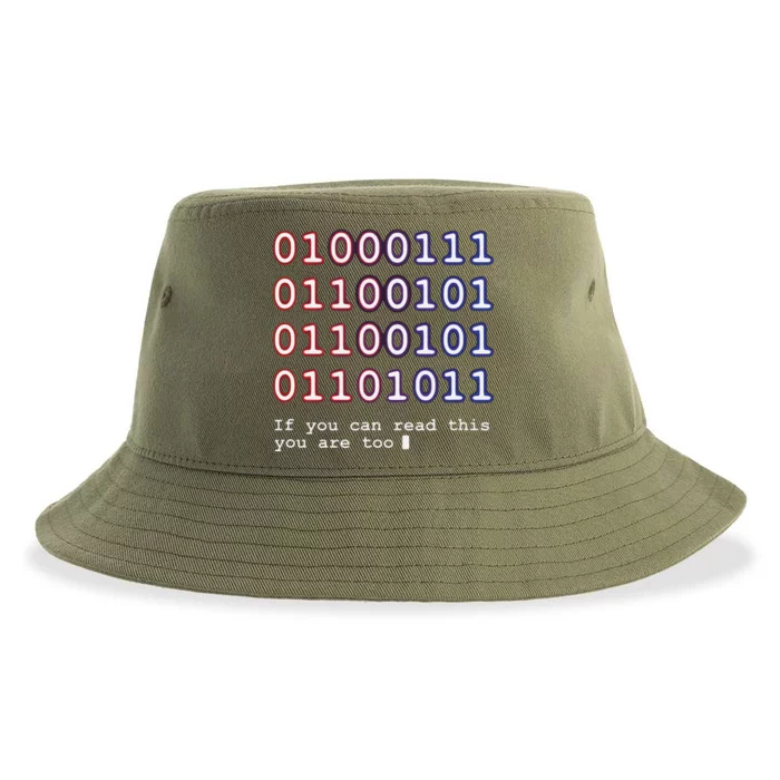 Code Lover Funny Binary Code Tee Tech Lover Sustainable Bucket Hat