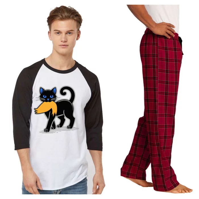 Cat Ladies For Kamala Harris Donald Trump 2024 Raglan Sleeve Pajama Set