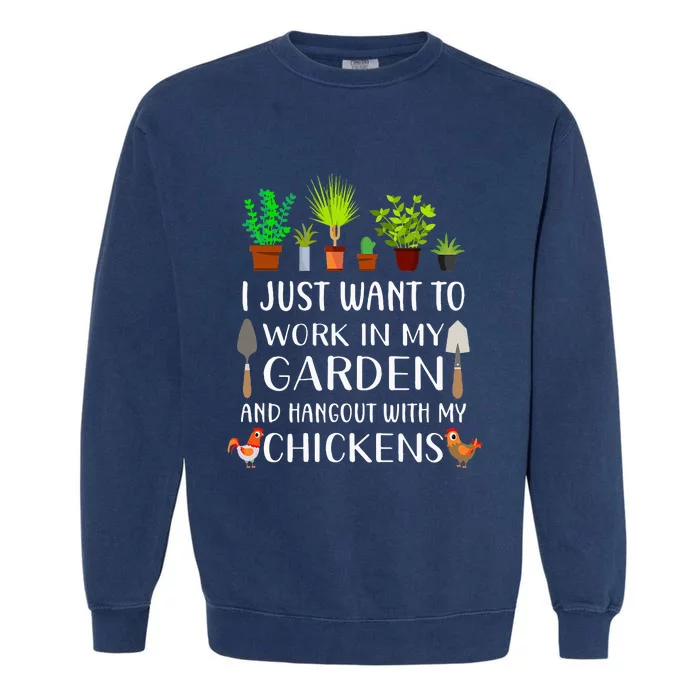 Chicken Lover Funny Gardening For Men Women Gardener Garment-Dyed Sweatshirt