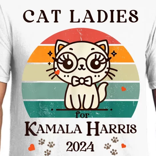 Cat Ladies For Kamala Harris Pajama Set