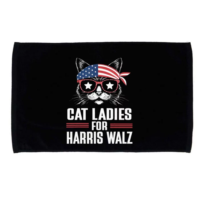 Cat Ladies For Harris Waltz Cat 2024 Microfiber Hand Towel