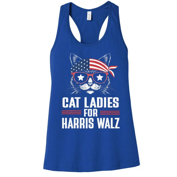 Cat Ladies For Harris Waltz Cat 2024 Women's Racerback Tank