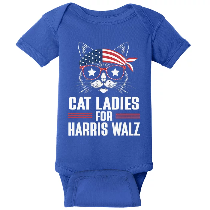 Cat Ladies For Harris Waltz Cat 2024 Baby Bodysuit