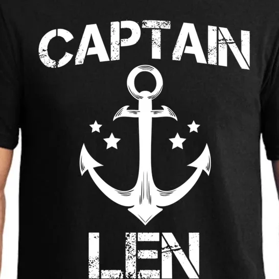 Captain Len Funny Birthday Personalized Name Boat Gift Cute Gift Pajama Set