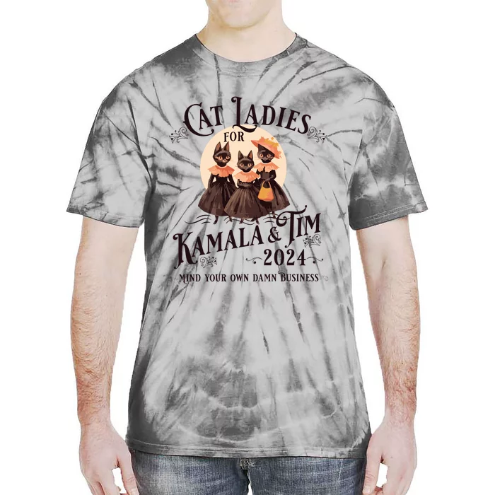 Cat Ladies For Kamala And Tim Comfort Colors Tie-Dye T-Shirt