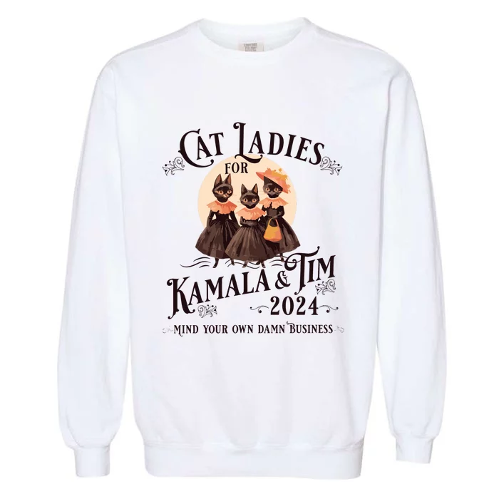 Cat Ladies For Kamala And Tim Comfort Colors Garment-Dyed Sweatshirt