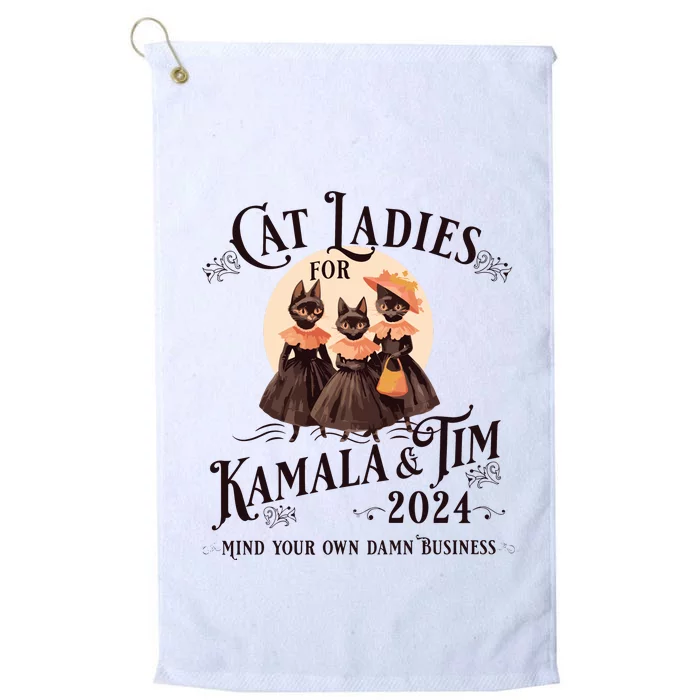 Cat Ladies For Kamala And Tim Comfort Colors Platinum Collection Golf Towel