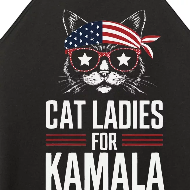 Cat Ladies For Kamala Funny Cat 2024 President Kamala Harris Women’s Perfect Tri Rocker Tank