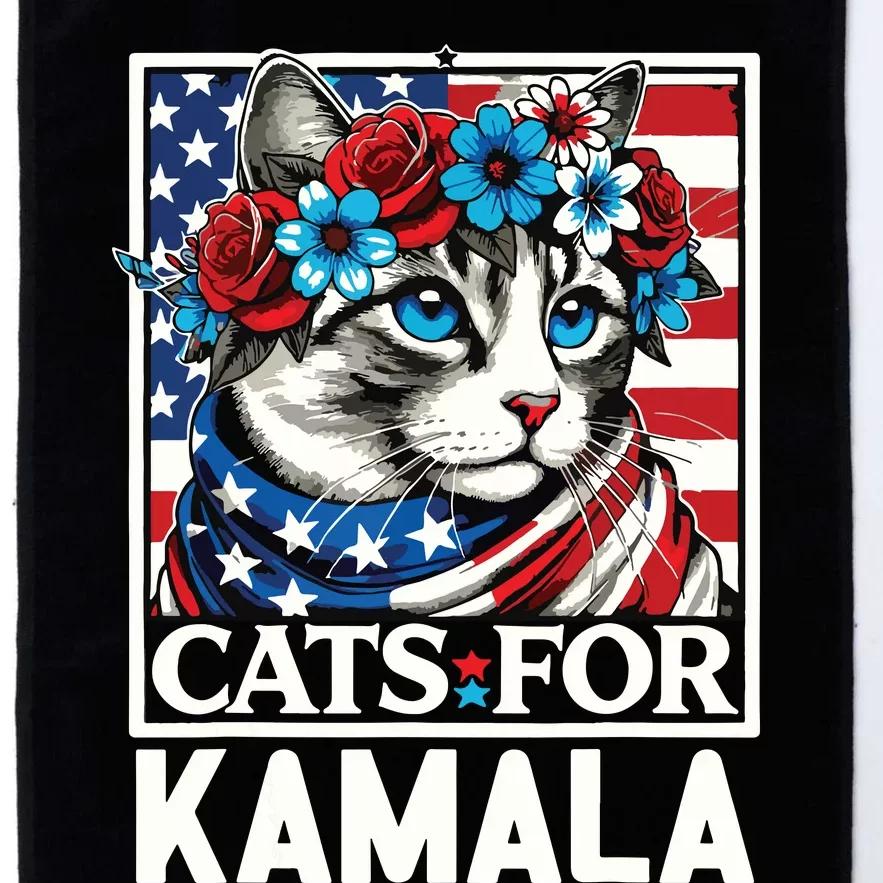 Cat Ladies For Kamala Funny Cat 2024 President Kamalaharris Platinum Collection Golf Towel