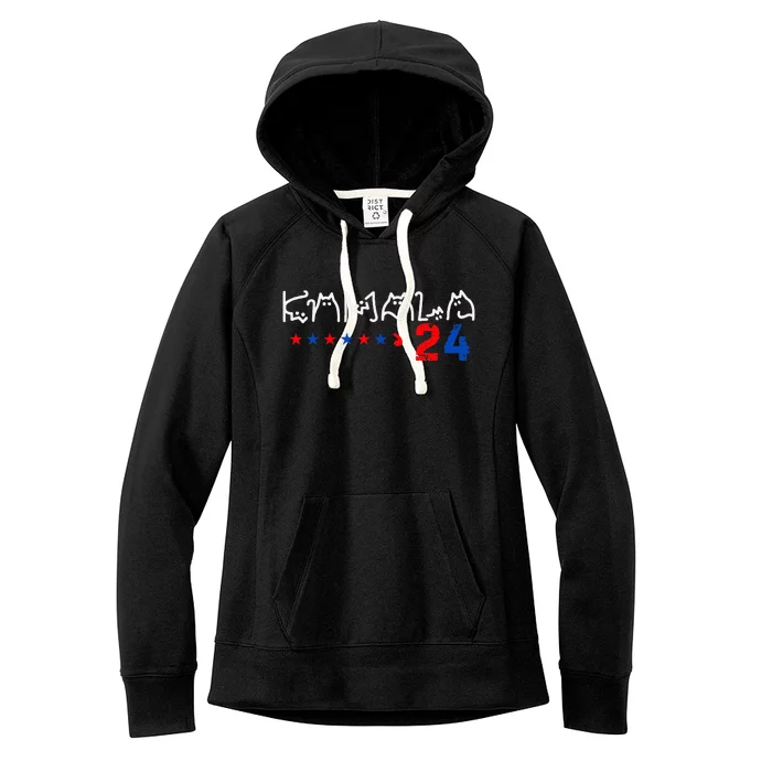 Cat Ladies For Kamala Cat 2024 President Kamala Harris Women's Fleece Hoodie