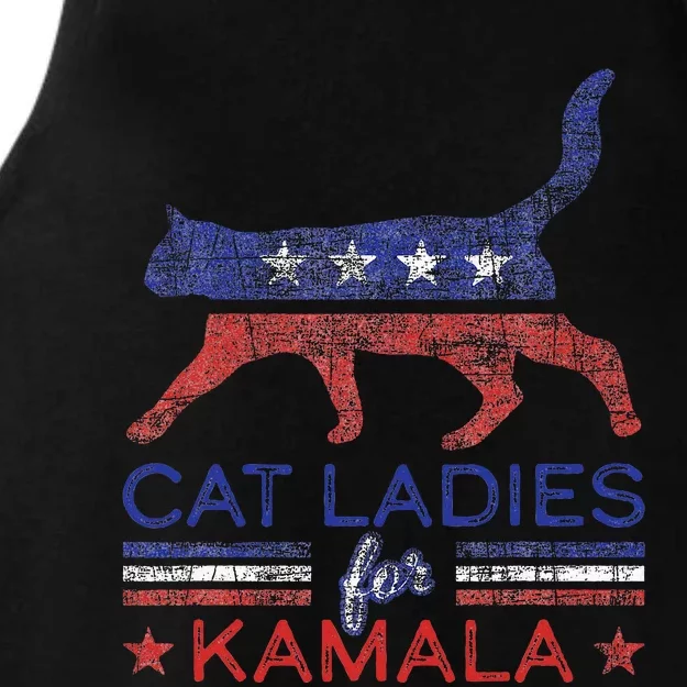 Cat Ladies For Kamala Funny Democrat Cat For Cat Lady Ladies Tri-Blend Wicking Tank