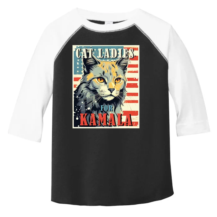 Cat Ladies For Kamala Funny Cat 2024 Toddler Fine Jersey T-Shirt