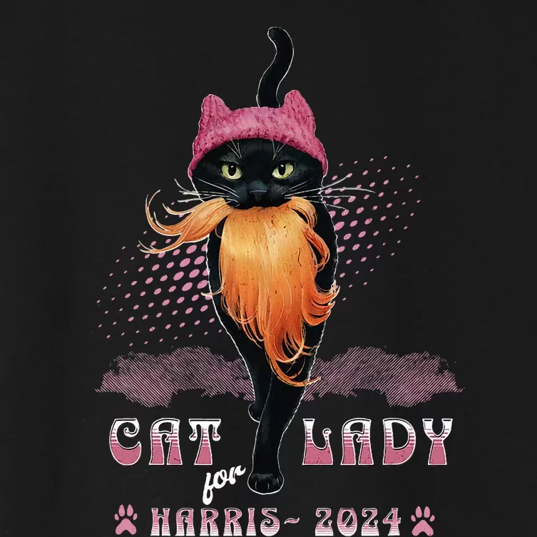 Cat Lady For Harris For President 2024 Women's Crop Top Tee