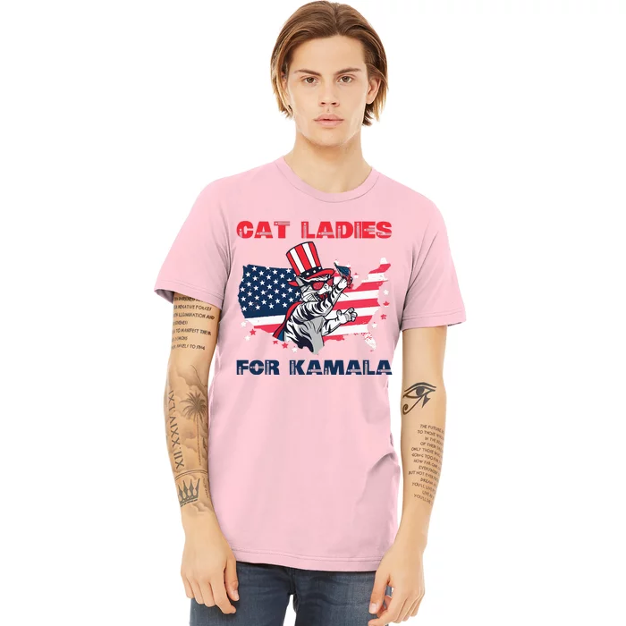 Cat Ladies For Kamala Funny Cat Lady 2024 Premium T-Shirt