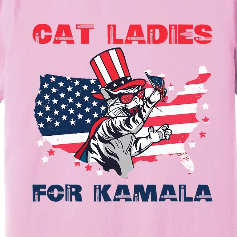 Cat Ladies For Kamala Funny Cat Lady 2024 Premium T-Shirt