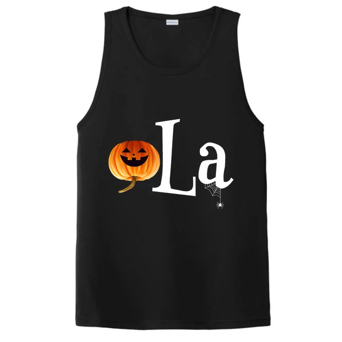 Comma La Funny Kamala Harris Halloween Pumpkin Performance Tank