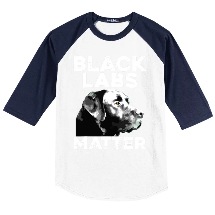 Cool Labrador For Men Women Black Labs Matter Service Animal Baseball Sleeve Shirt