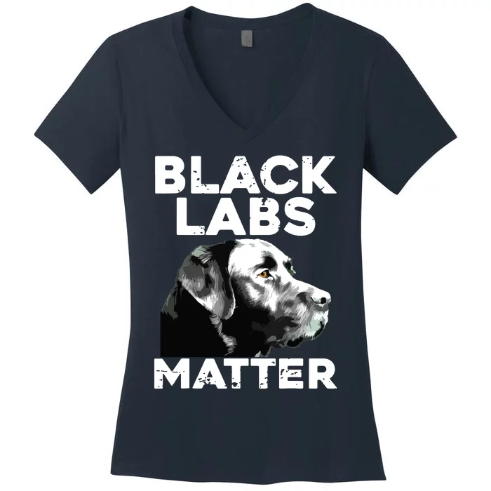 Cool Labrador For Men Women Black Labs Matter Service Animal Women's V-Neck T-Shirt