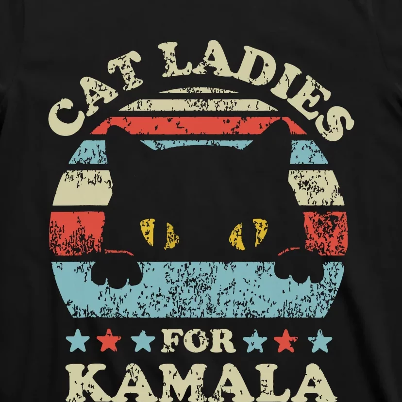 Cat Ladies For Kamala Harris President 2024 Funny Cat Lady T-Shirt