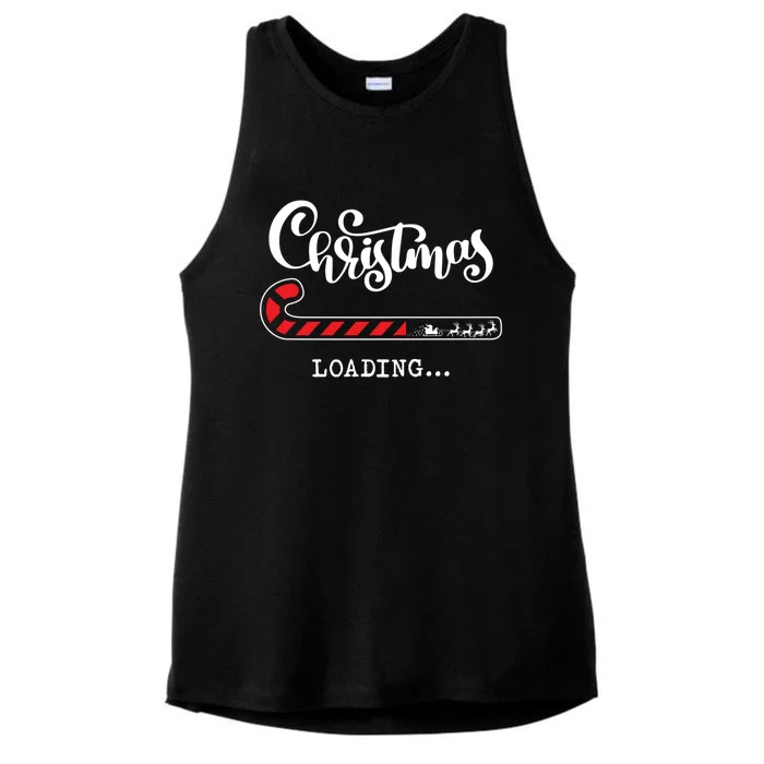 Christmas Loading Fall Funny Cute Fun Santa Claus Meaningful Gift Ladies Tri-Blend Wicking Tank