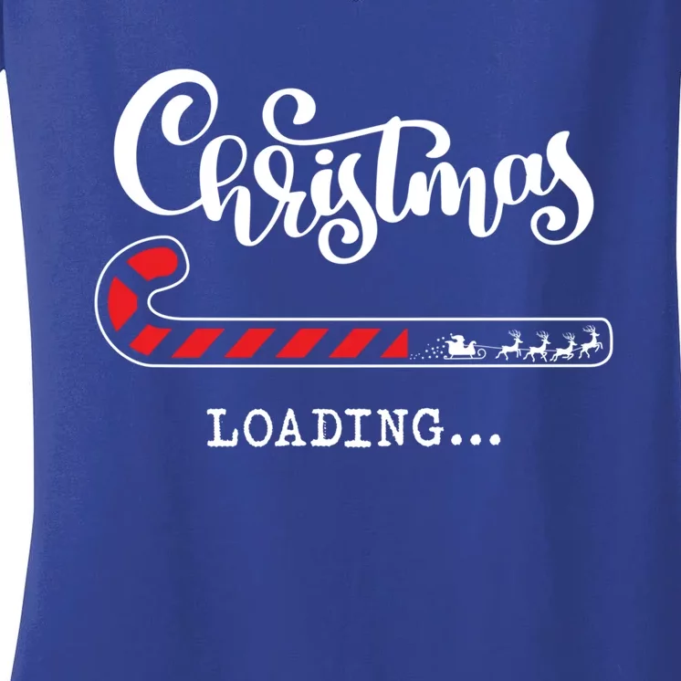 Christmas Loading Fall Funny Cute Fun Santa Claus Meaningful Gift Women's V-Neck T-Shirt