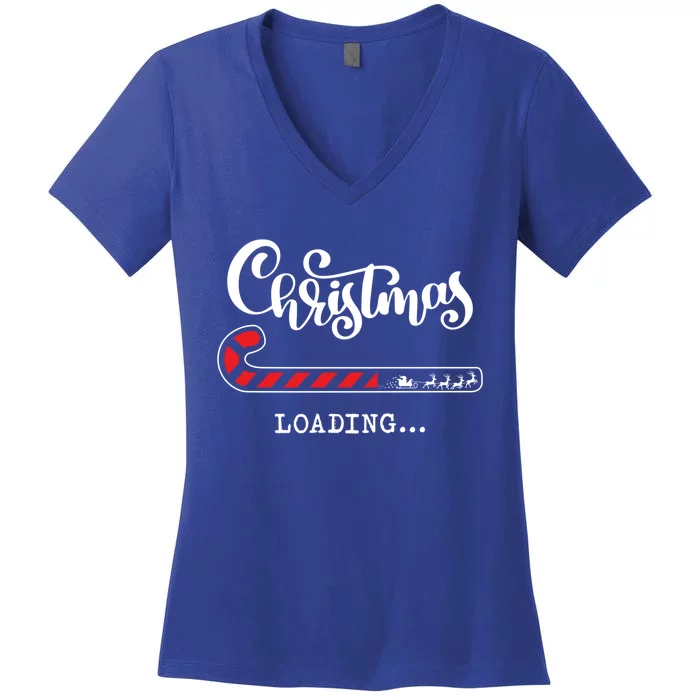 Christmas Loading Fall Funny Cute Fun Santa Claus Meaningful Gift Women's V-Neck T-Shirt