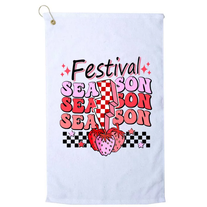 Checkered Lightning Festival Season Strawberry Fruit Lover Platinum Collection Golf Towel