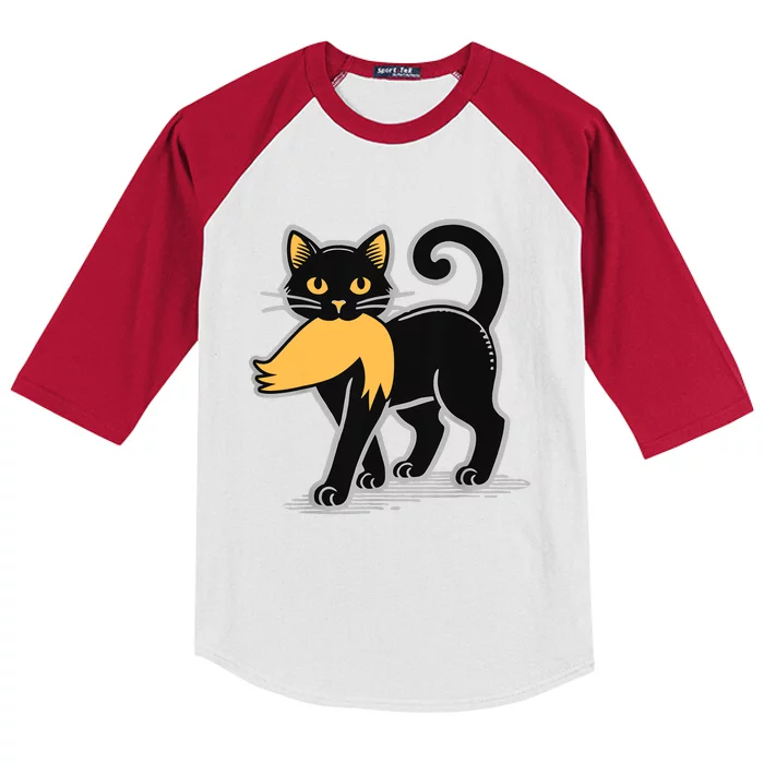 Cat Ladies For Kamala Harris Donald Trump 2024 Sarcastic Kids Colorblock Raglan Jersey