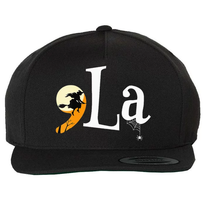 Comma La Funny Kamala Harris Halloween Pumpkin Wool Snapback Cap