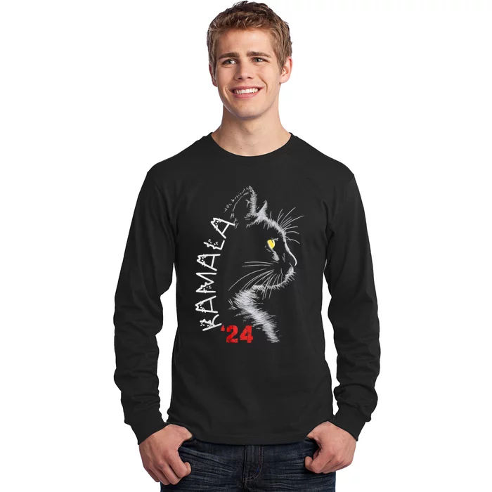 Cat Ladies For Kmala Cat 2024 President Kamalaaharris Long Sleeve Shirt