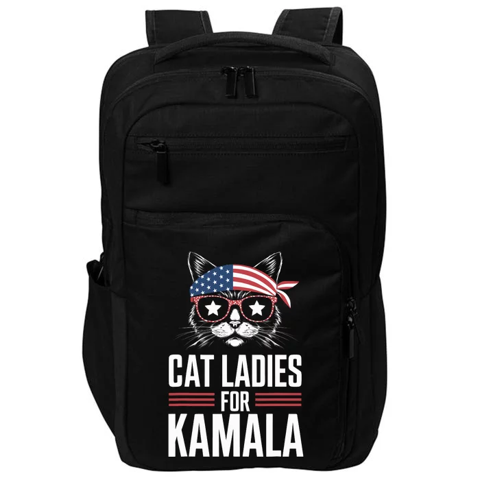 Cat Ladies For Kamala Funny Cat 2024 President Kamalaharris Impact Tech Backpack