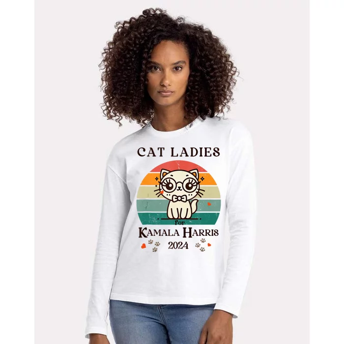 Cat Ladies For Kamala Harris Womens Cotton Relaxed Long Sleeve T-Shirt