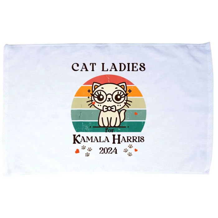 Cat Ladies For Kamala Harris Microfiber Hand Towel