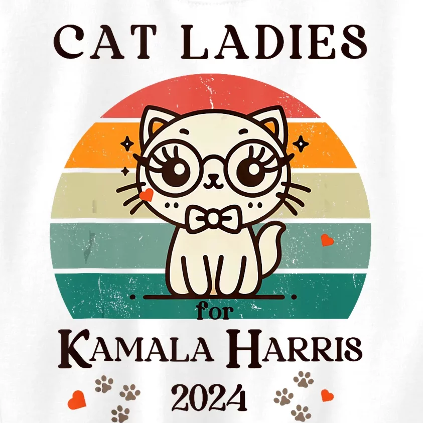 Cat Ladies For Kamala Harris Kids Sweatshirt