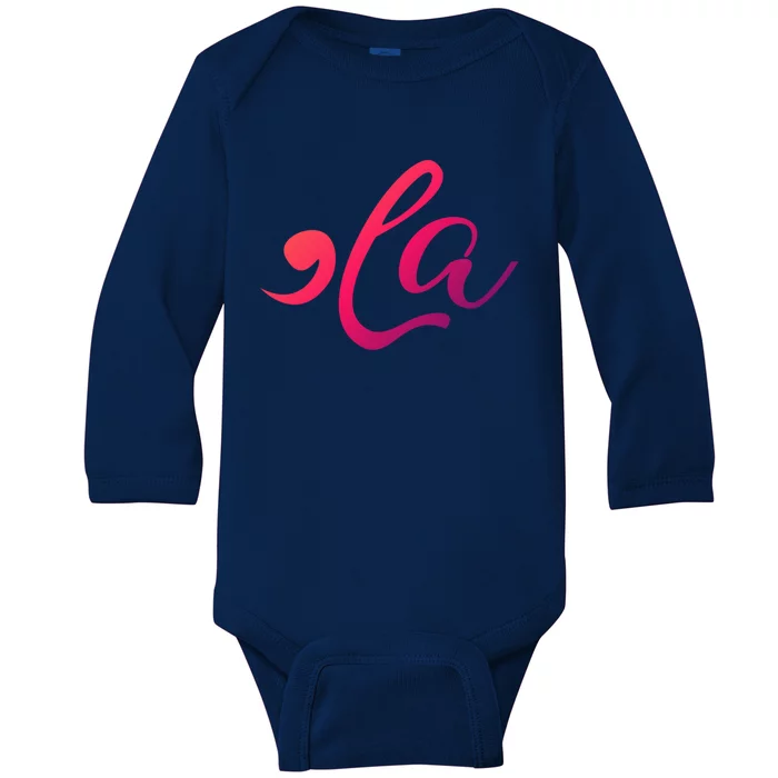 Comma La Funny Kamala Harris For President 2024 Gift Baby Long Sleeve Bodysuit