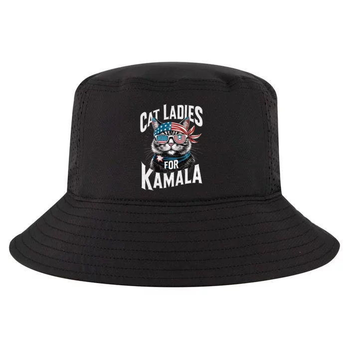 Cat Ladies For Kamala 2024 President Kamala Harris Cool Comfort Performance Bucket Hat