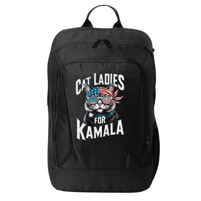 Cat Ladies For Kamala 2024 President Kamala Harris City Backpack