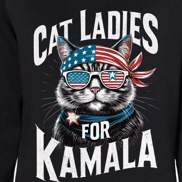 Cat Ladies For Kamala 2024 President Kamala Harris Womens California Wash Sweatshirt