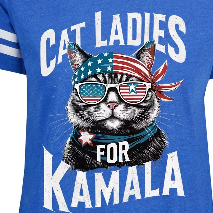 Cat Ladies For Kamala 2024 President Kamala Harris Enza Ladies Jersey Football T-Shirt