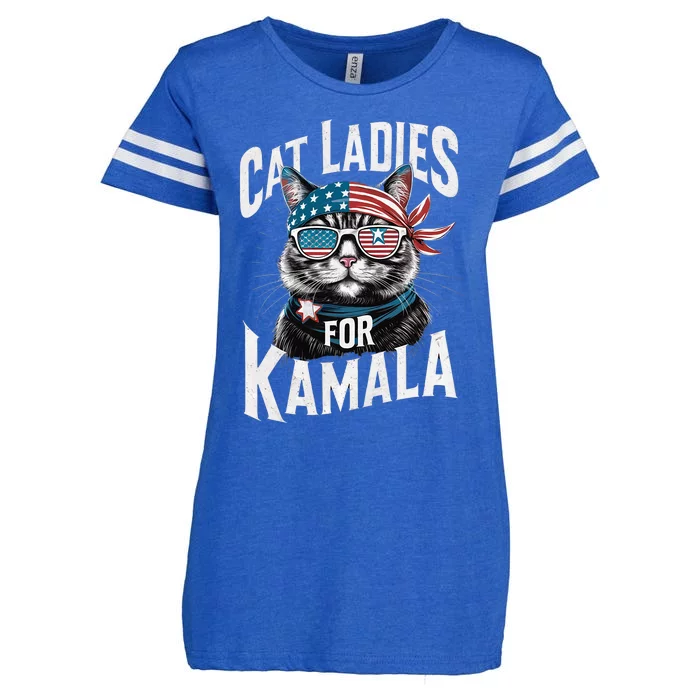 Cat Ladies For Kamala 2024 President Kamala Harris Enza Ladies Jersey Football T-Shirt