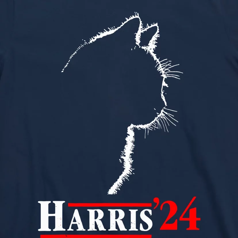 Cat Ladies For Kamala Funny Cat 2024 President Kamalaharris T-Shirt