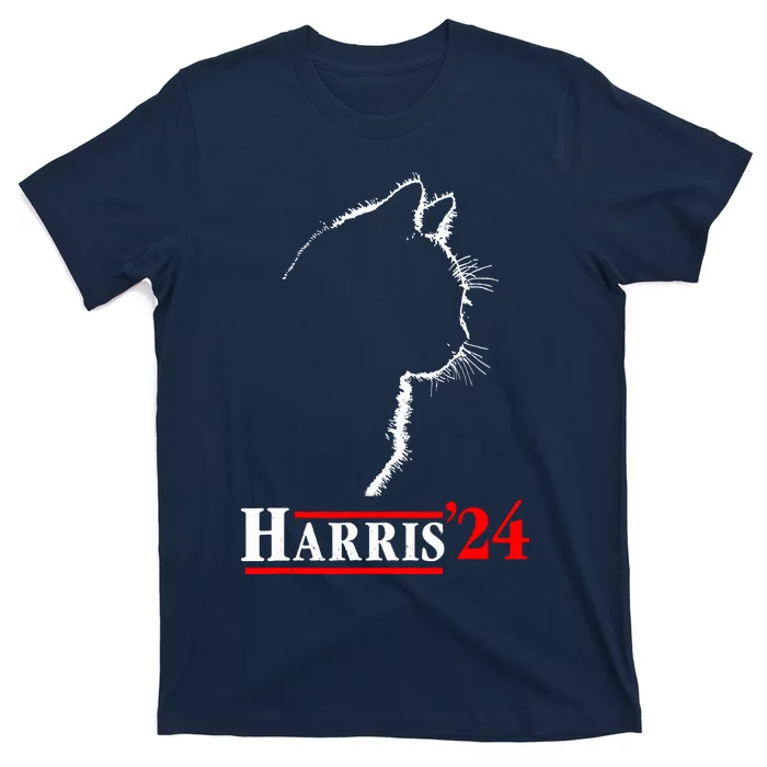 Cat Ladies For Kamala Funny Cat 2024 President Kamalaharris T-Shirt