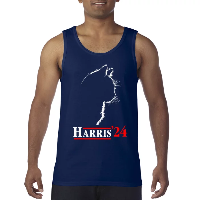 Cat Ladies For Kamala Funny Cat 2024 President Kamalaharris Tank Top