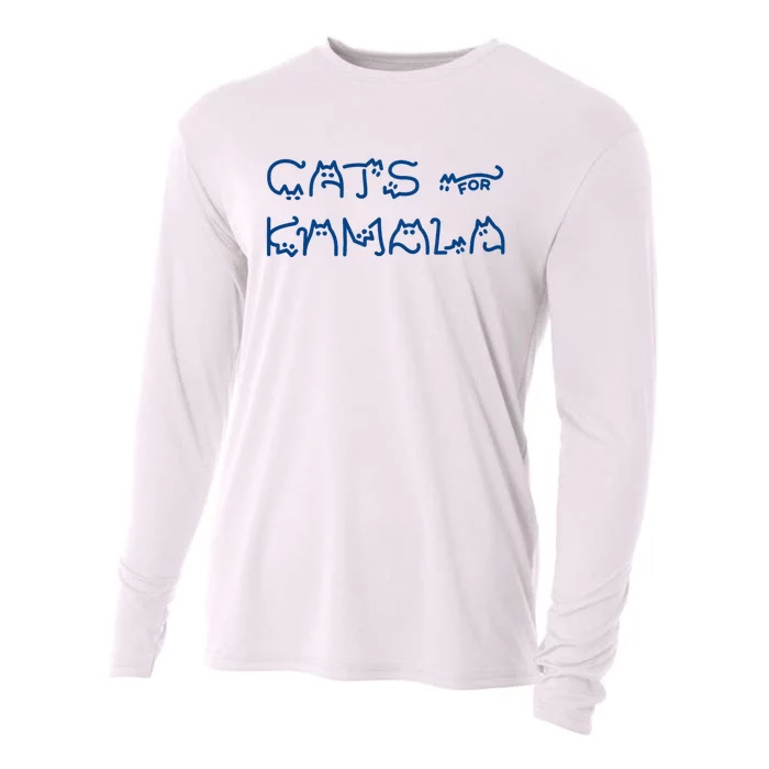 Cat Ladies For Kamala Cat Typography Alphabet Cute Simple Cooling Performance Long Sleeve Crew