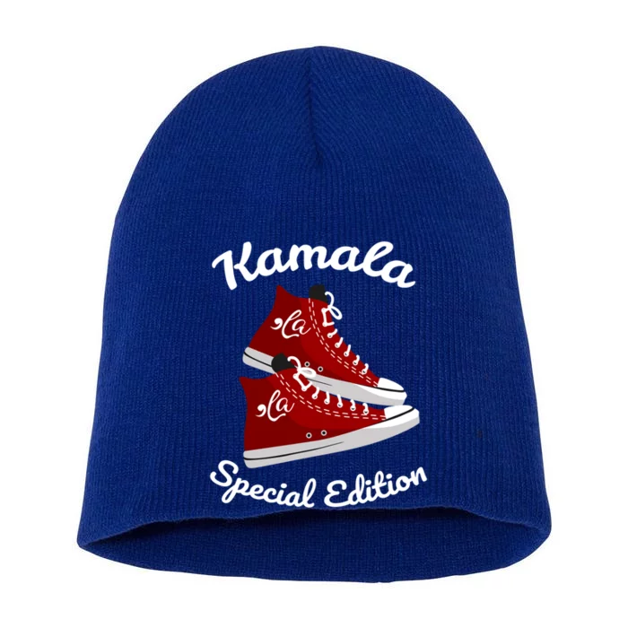 Comma La Funny Kamala Harris Vintage Sneakers Gift Short Acrylic Beanie