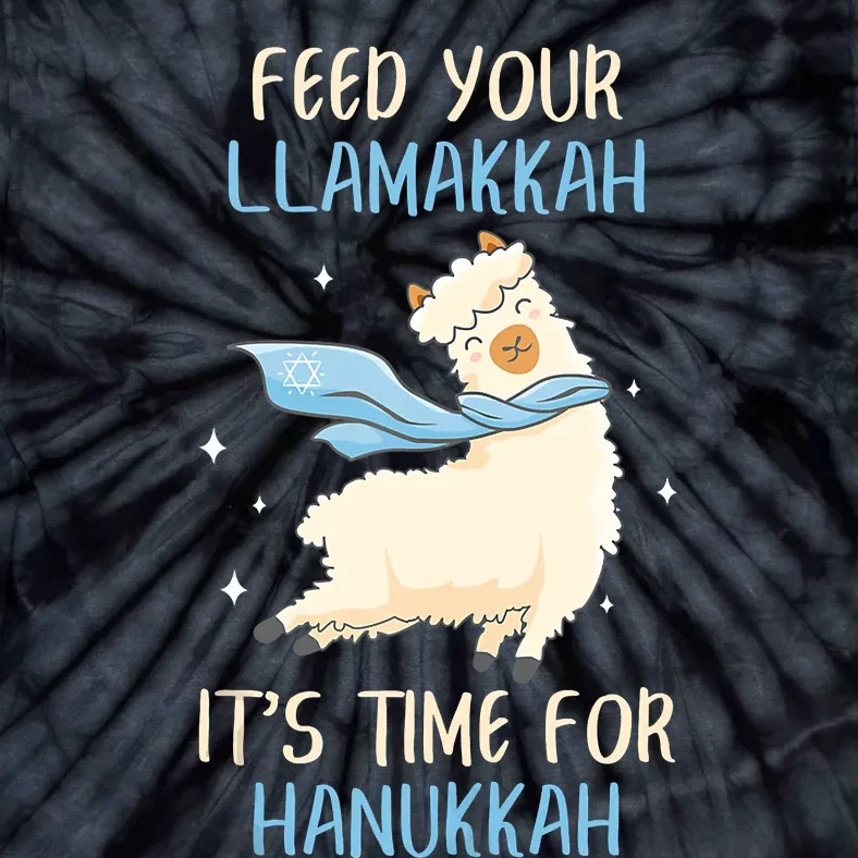 Chanukah Llama Feed Your Llamakkah It's Time For Hanukkah Tie-Dye T-Shirt