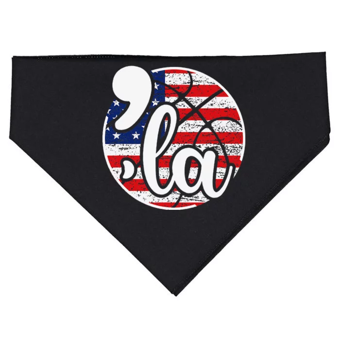 Comma La For Basketball Fans USA-Made Doggie Bandana