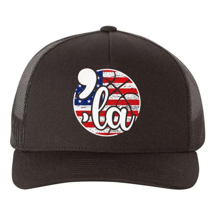 Comma La For Basketball Fans Yupoong Adult 5-Panel Trucker Hat