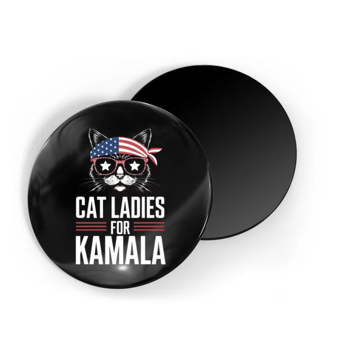 Cat Ladies For Kamala Funny Cat 2024 President Kamala Harris Magnet