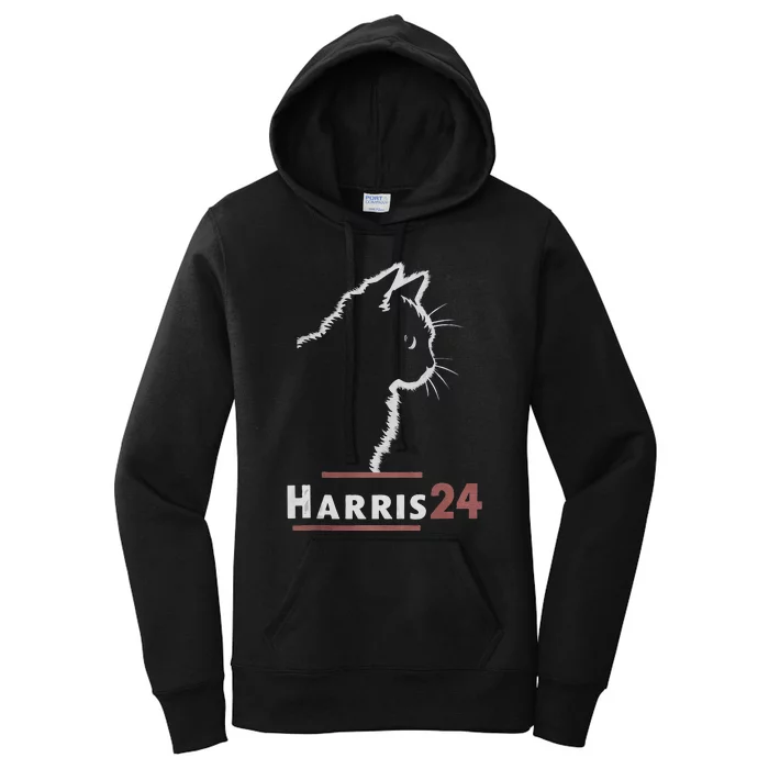 Cat Ladies For Kamala Harris 24 Women's Pullover Hoodie